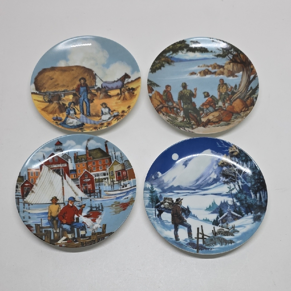 Vintage American Portraits 1985 Avon Plate Collection Set Of Four 4 Inch
